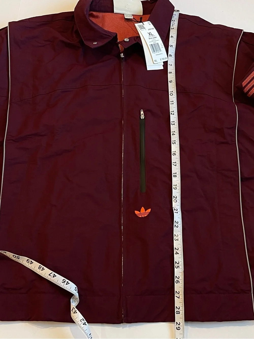 Adidas OG LA Windbreaker Jacket Mesh Lined Maroon Full Zip